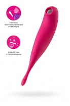 Точечный вибратор с вакуумной стимуляцией Satisfyer Twirling Pro Connect App, силикон, красный, 20см