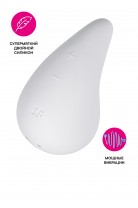 Вибромассажер Satisfyer Dew Drop, силикон, белый, 8,1 см Вибромассажер Satisfyer Dew Drop, силикон, белый, 8,1 см