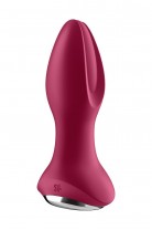 Анальный вибратор Satisfyer Rotator Plug 2+ Connect App, силикон, красный, 13,5 см