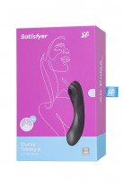 Вакуумный стимулятор клитора с вибрацией Satisfyer Curvy Trinity 4, чёрный, 17 см