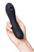 Вакуумный стимулятор клитора с вибрацией Satisfyer Curvy Trinity 4, чёрный, 17 см