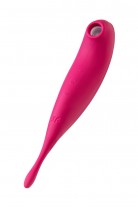 Точечный вибратор с вакуумной стимуляцией Satisfyer Twirling Pro Connect App, силикон, красный, 20см