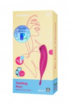 Точечный вибратор с вакуумной стимуляцией Satisfyer Twirling Pro Connect App, силикон, красный, 20см