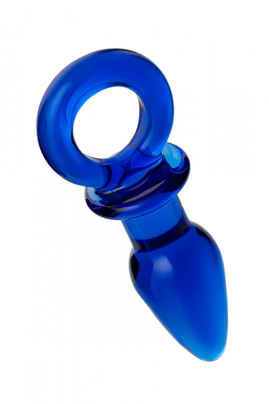 Анальная пробка Sexus Glass, стекло, синяя, Ø 3,5 см