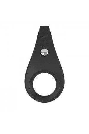 Эрекционное кольцо OVO с ультрасильной вибрацией и рельефным элементом для клиторальной стимуляции, силиконовое, черное