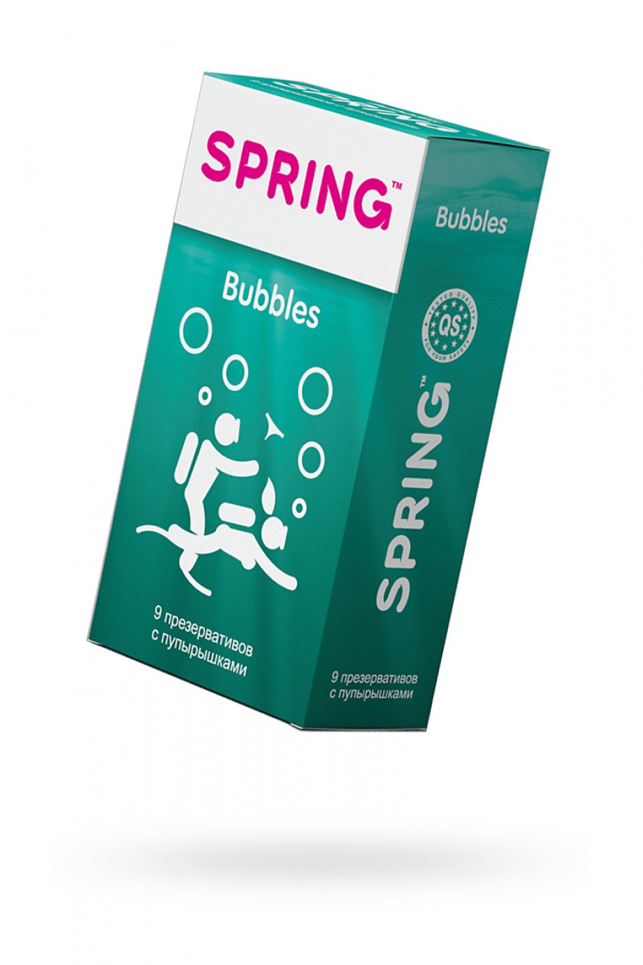 Презервативы Spring Bubbles, с точечной поверхностью, 9 шт