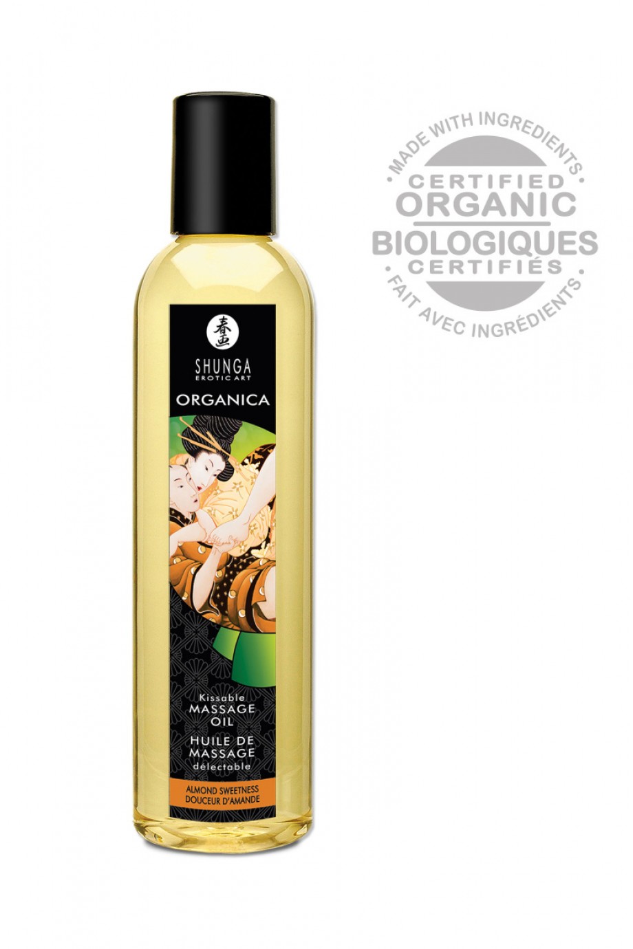 Возбуждающее массажное масло Shunga Organica с ароматом миндаля, 250 мл