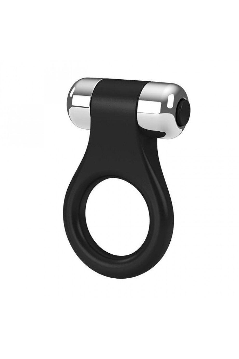 Эрекционное кольцо OVO в форме драгоценного изделия с вибрацией, силиконовое, черное