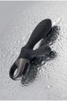 Вибростимулятор-унисекс с подогревом Satisfyer Heated Climax+ Connect App, черный, 20,7 см