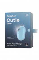 Вакуум-волновой стимулятор клитора с вибрацией Satisfyer Cutie Ghost, силикон, голубой, 9,1 см