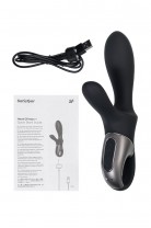 Вибростимулятор-унисекс с подогревом Satisfyer Heated Climax+ Connect App, черный, 20,7 см