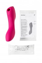Вакуумный стимулятор клитора с вибрацией Satisfyer Curvy Trinity 3, красный, 17,7 см