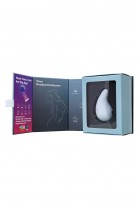 Вибромассажер Satisfyer Dew Drop, силикон, голубой, 8,1 см