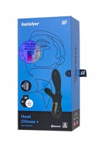 Вибростимулятор-унисекс с подогревом Satisfyer Heated Climax+ Connect App, черный, 20,7 см