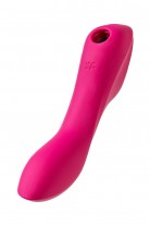 Вакуумный стимулятор клитора с вибрацией Satisfyer Curvy Trinity 3, красный, 17,7 см