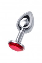 Анальная пробка Metal by TOYFA, металл, серебристая, с рубиновым кристаллом, 7,5 см, Ø 3 см, 145 г Анальная пробка Metal by TOYFA, металл, серебристая, с рубиновым кристаллом, 7,5 см, Ø 3 см, 145 г