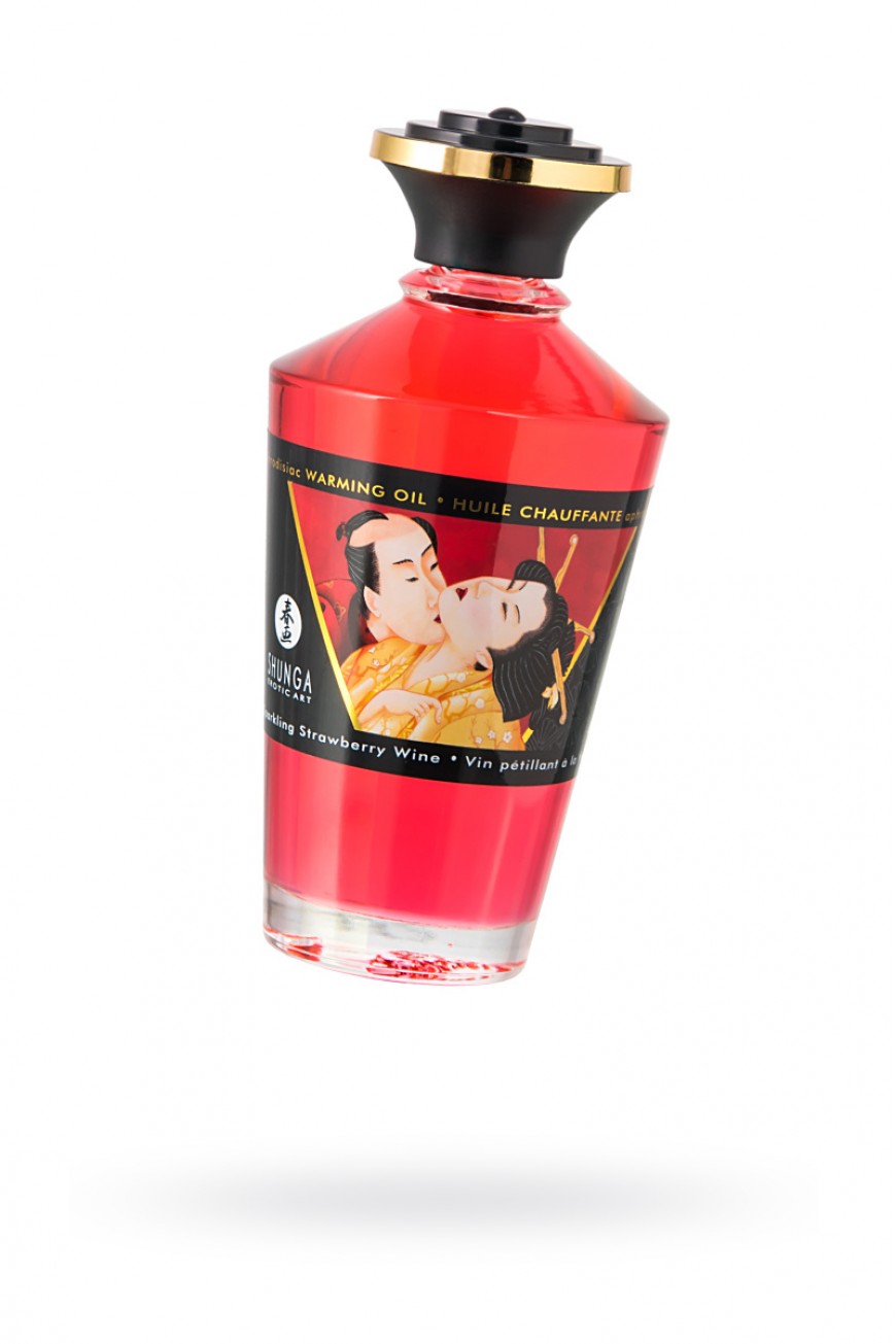 Масло для массажа Shunga Клубника и шампанское, разогревающее, 100 мл Масло для массажа Shunga Клубника и шампанское, разогревающее, 100 мл
