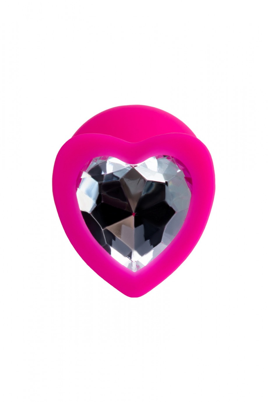 Анальная пробка ToDo by Toyfa Diamond Heart, силикон, розовая, Ø 3 см