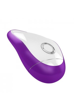 Клиторальный стимулятор OVO мягкой инновационной формы, 5 программ ультрасильной вибрации, кнопки с подсветкой, бело-фиолетовый дизайн