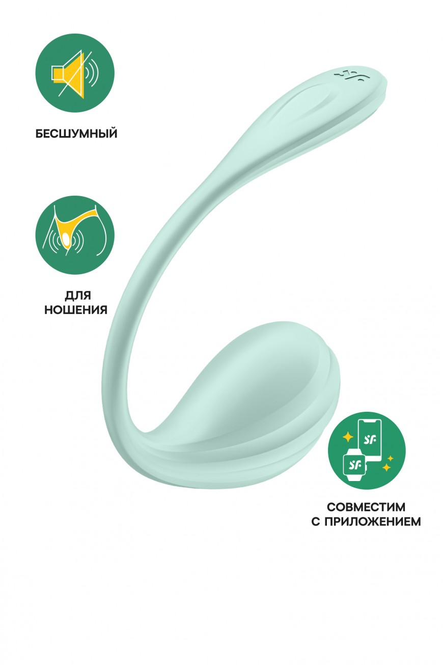 Виброяйцо Satisfyer Smooth Petal Connect App, мятное, 6,5 см Виброяйцо Satisfyer Smooth Petal Connect App, мятное, 6,5 см
