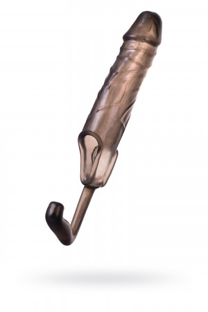 Насадка ToyFa XLover, для увеличения размера с дополнительной стимуляцией, черный прозрачный, 15 см