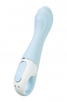 Вибратор для точки G с расширением Satisfyer Air Pump Vibrator 5 Connect App, силикон, голубой, 20см
