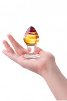 Анальная пробка Sexus Glass, стекло, прозрачная, Ø 4 см
