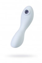 Вакуумный стимулятор клитора с вибрацией Satisfyer Curvy Trinity 5+ Connect App, голубой, 16,5 см