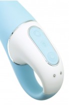 Вибратор для точки G с расширением Satisfyer Air Pump Vibrator 5 Connect App, силикон, голубой, 20см
