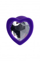 Анальная пробка ToDo by Toyfa Diamond Heart, силикон, фиолетовая, Ø 2 см