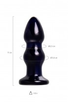 Стеклянная вибровтулка Sexus Glass, стекло, синяя, 11 см