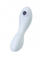 Вакуумный стимулятор клитора с вибрацией Satisfyer Curvy Trinity 5+ Connect App, голубой, 16,5 см