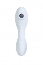 Вакуумный стимулятор клитора с вибрацией Satisfyer Curvy Trinity 5+ Connect App, голубой, 16,5 см