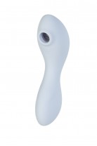 Вакуумный стимулятор клитора с вибрацией Satisfyer Curvy Trinity 5+ Connect App, голубой, 16,5 см