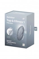 Вибромассажер Satisfyer Tap & Climax 1, силикон, серо-голубой, 11 см