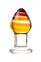 Анальная пробка Sexus Glass, стекло, прозрачная, Ø 4 см
