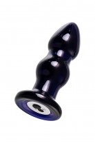 Стеклянная вибровтулка Sexus Glass, стекло, синяя, 11 см