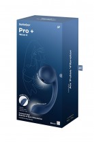 Вибратор для точки G с вакуумно-волновой стимуляцией Satisfyer Pro+ Wave 4 APP, силикон, синий