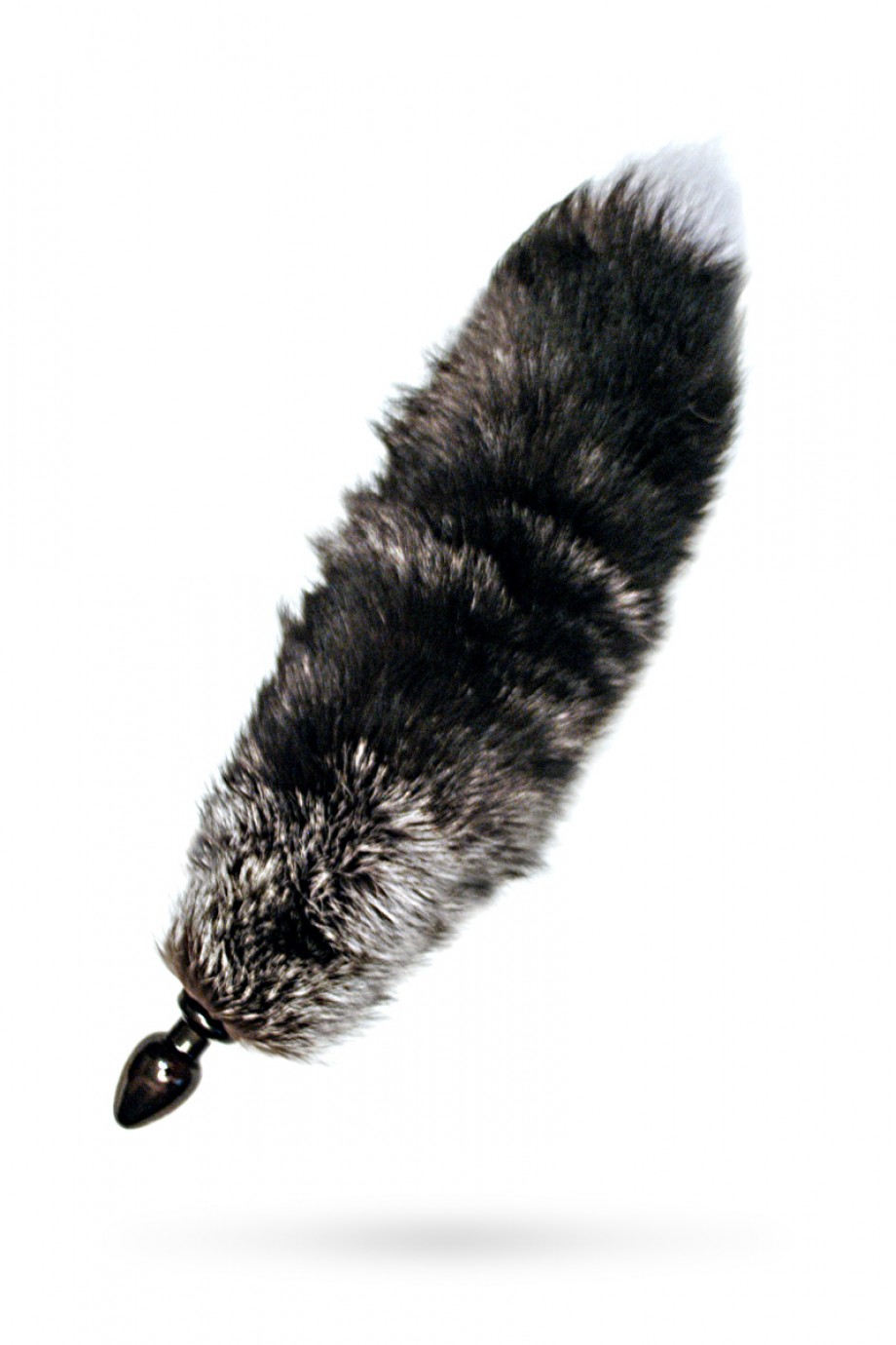 Анальная пробка с черным хвостом чернобурка Ø 3,2 см