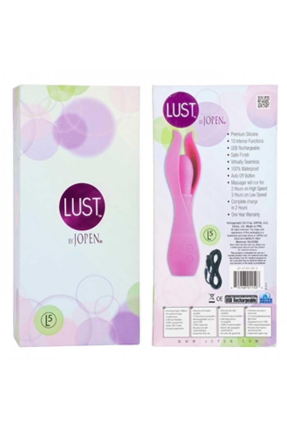 Вибромассажер Lust L5, силикон, 10 режимов вибрации, розовый