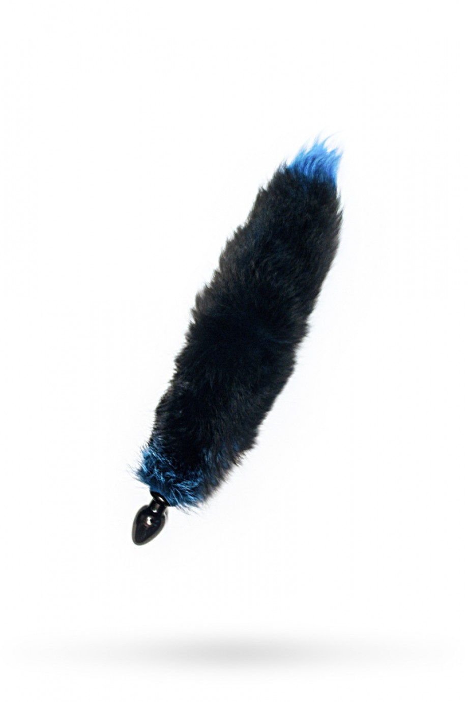 Анальная пробка с голубым лисьим хвостом Ø 4 см