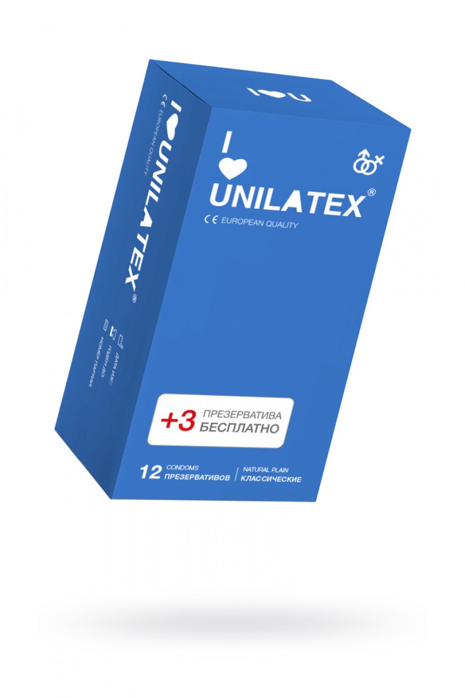 Презервативы Unilatex Natural Plain, 12 шт+3, гладкие