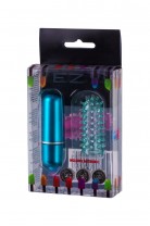 Минивибратор с насадкой Seven Creations, TPE+ABS пластик, зеленый, 5,7 см.