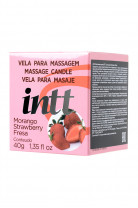 Массажная свеча для поцелуев INTT Strawberry с ароматом клубники, 30 мл