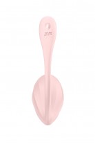 Виброяйцо Satisfyer Ribbed Petal Connect App с пультом ДУ, розовое, 7,8 см