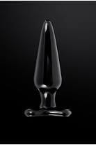 Анальная пробка Sexus Glass, стекло, чёрная, Ø 4 см