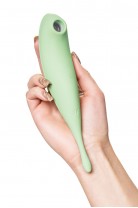 Точечный вибратор с вакуумной стимуляцией Satisfyer Twirling Pro Connect App, силикон, мятный, 20 см