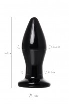 Стеклянная вибровтулка Sexus Glass, стекло, черная, 10,5 см