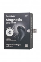 Вакуум-волновой стимулятор клитора Satisfyer Magnetic Deep Pulse, силикон, черный, 11,6 см