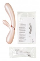 Вибратор Satisfyer Hot Lover Connect App с клиторальным стимулятором, золотистый, 20,4 см